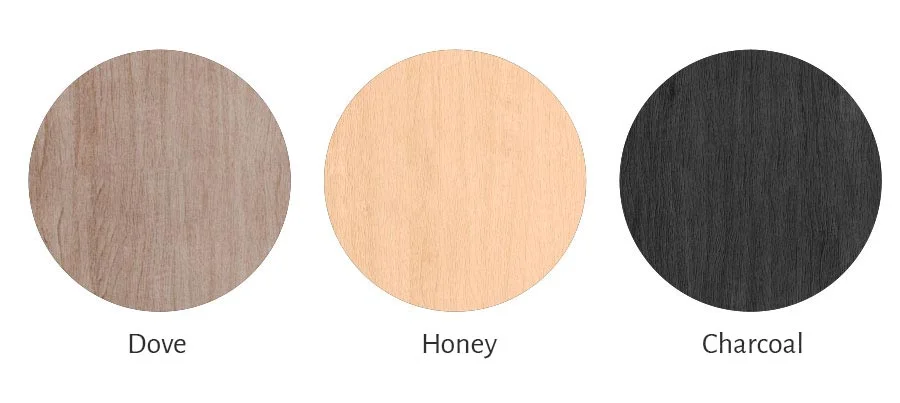 colours: Dove, Honey or Charcoal for the front panel of the Flair album cover